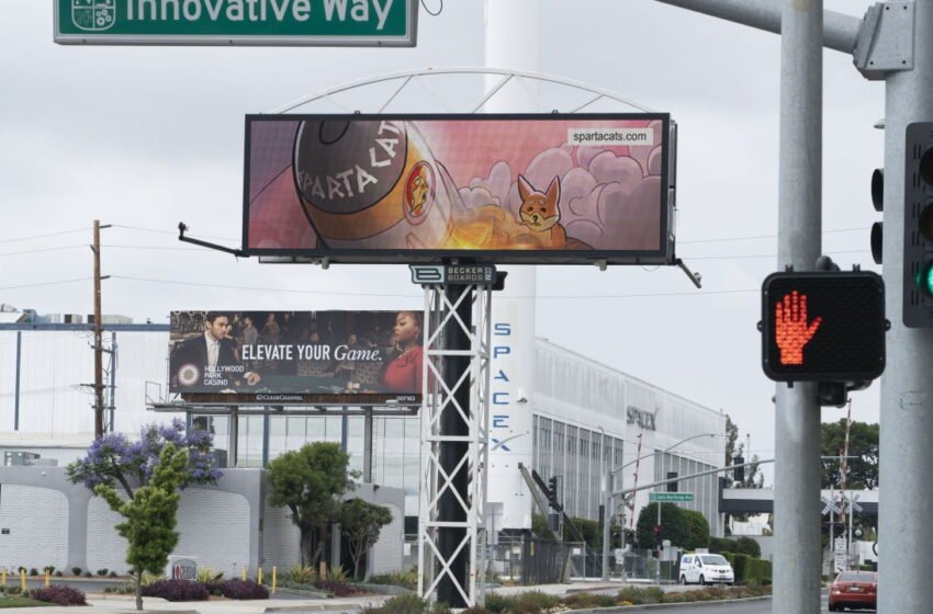  SpartaCats Trolling DOGE With Billboard Near SpaceX Office