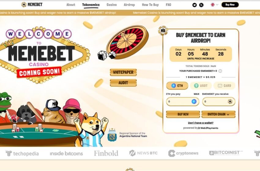  Memebet Token Launches New Presale, Brings GambleFi to Meme Coins – Next Crypto to Explode?