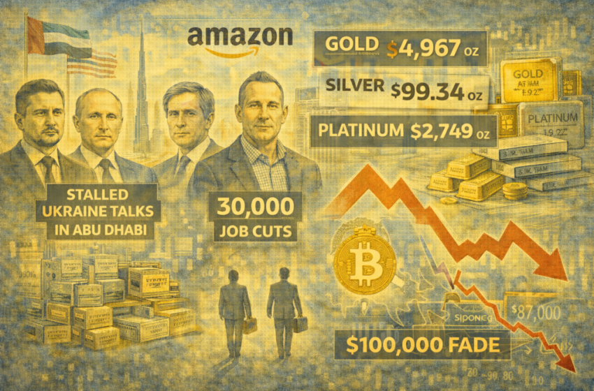  Evening digest: Bitcoin slides below $90K, Amazon layoffs mount, gold at record highs