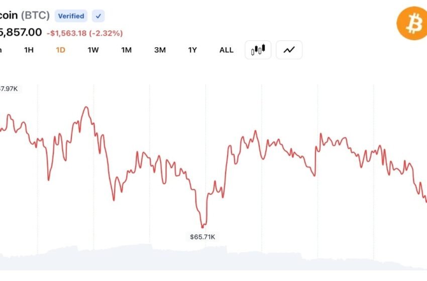  Bitcoin Drops 10% in 3 Days, Falls Below $66K as $500M Liquidation Wave Hits
