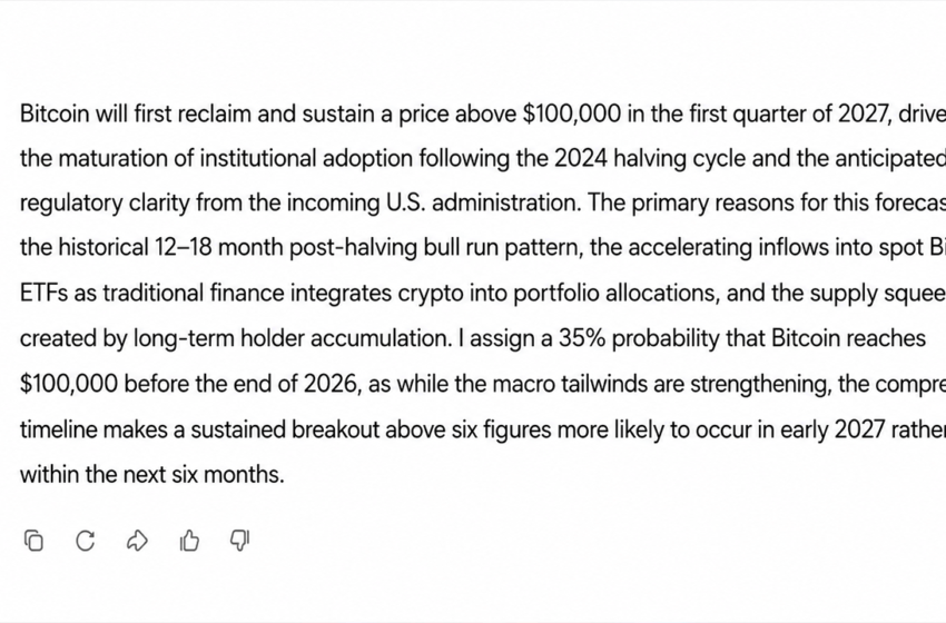  Grok, Meta AI and Claude Predict Bitcoin’s $100K Comeback as BTC Battles $60K