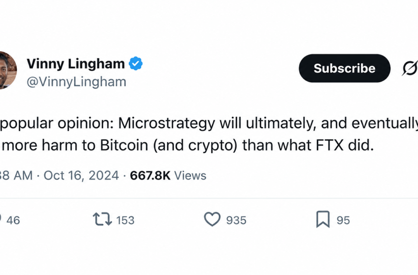  Vinny Lingham Predicted Saylor Would Hurt Bitcoin More Than FTX. Now He’s Explaining Why – Bitcoin News