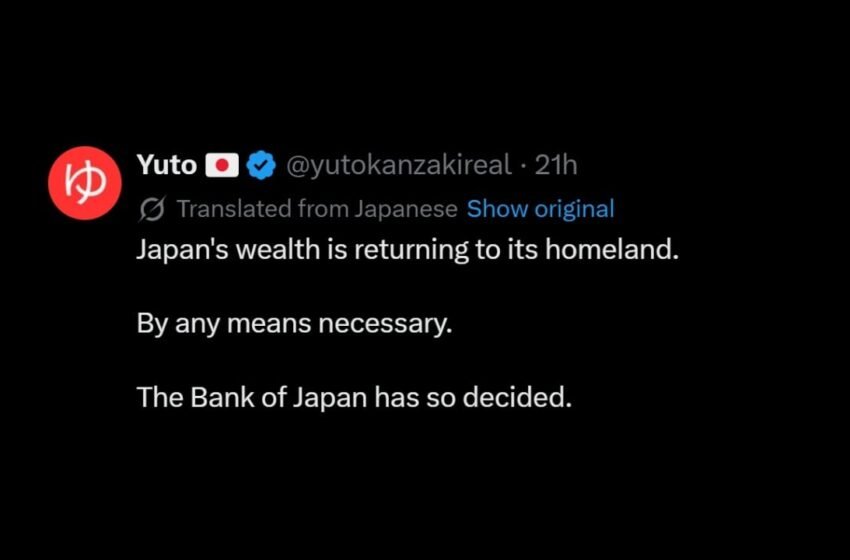  Anonymous BOJ Insider Sparks Panic Over Looming Carry Trade Unwind