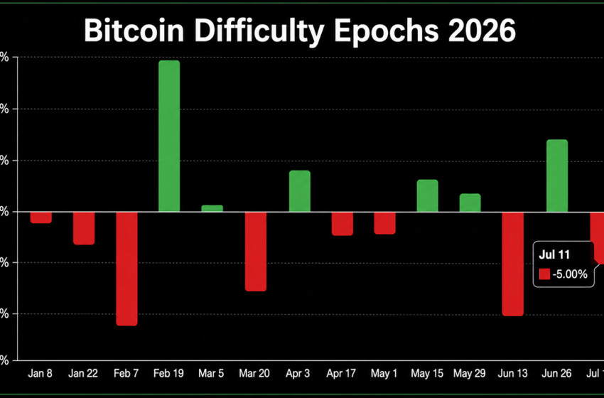  Bitcoin’s 14th Difficulty Reset Slashes Mining Pressure by 6.7 Trillion