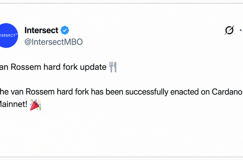  Cardano Triggers First Fully Onchain Governed Hard Fork in Network History