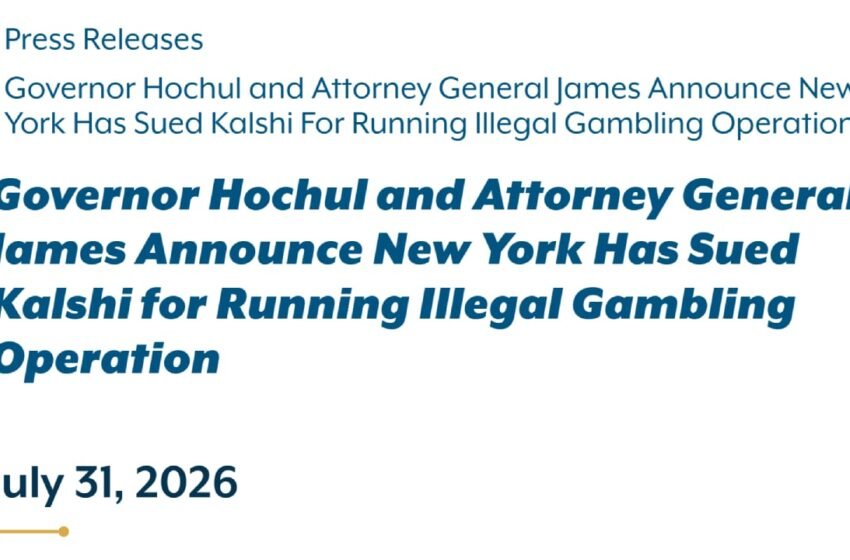 NY Sues Kalshi, Demanding $100K Fine Per Illegal Bet
