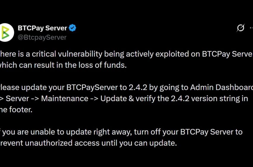  Bitcoin Lightning Nodes Hit as BTCPay Signals Emergency 2.4.2 Fix