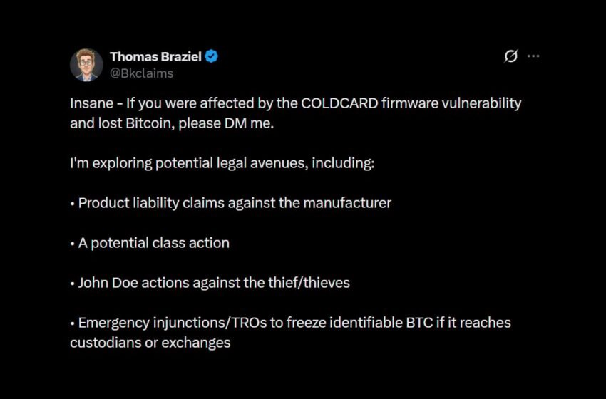  Coinkite Faces Class Action Threat as Bitcoin Wallet Bug Costs Users Over 1,300 BTC