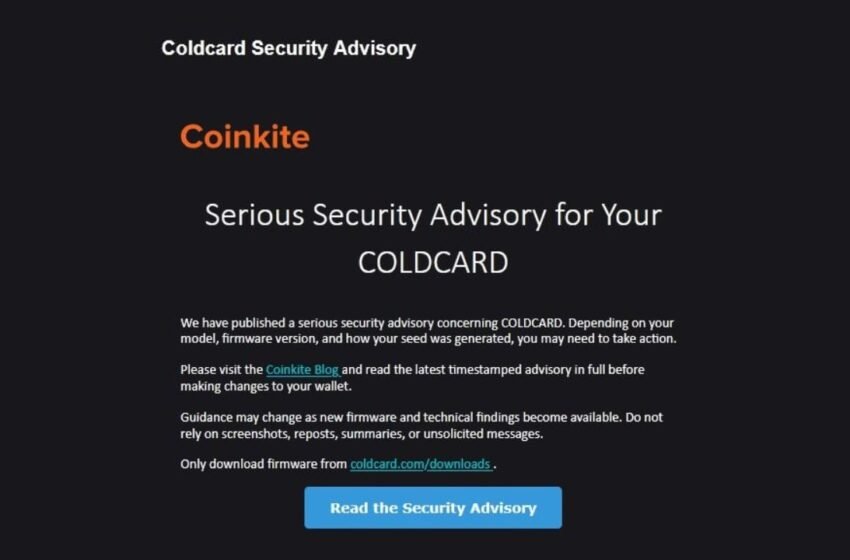  Coinkite Under Fire for Retaining Customer Emails After $88M Coldcard Hack