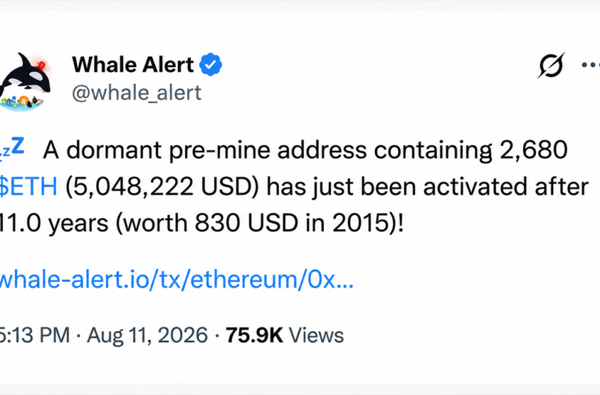  Ethereum’s Oldest Whales Wake up as Millions Leave Deep Storage