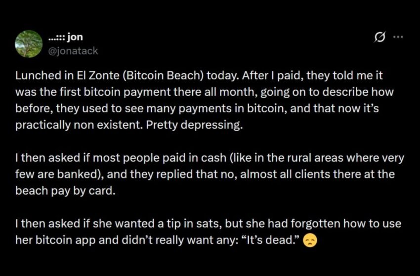  Bitcoin Core Dev Warns Bitcoin Payments Vanish at Bitcoin Beach