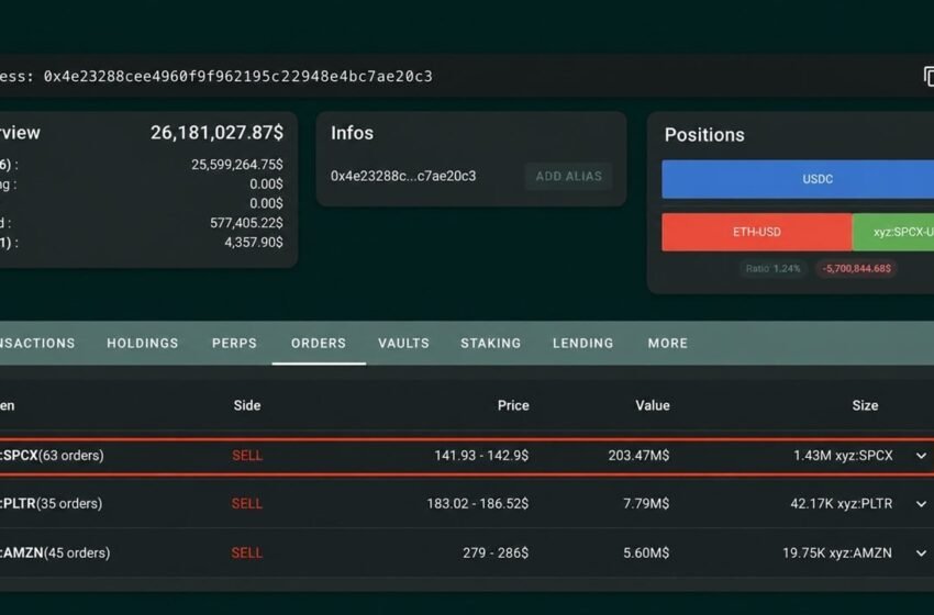  Whale Places $203M Short Bet Against Tokenized SpaceX Stock