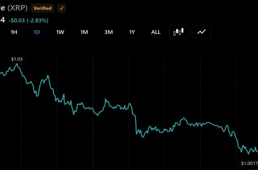  XRP Slides 3% to $1 as Thin Binance Books Put $0.95 in Play