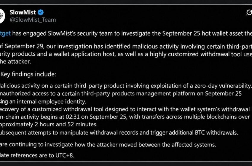  Bitget Hackers Were Inside the Exchange for 25 Days Before $388M Heist