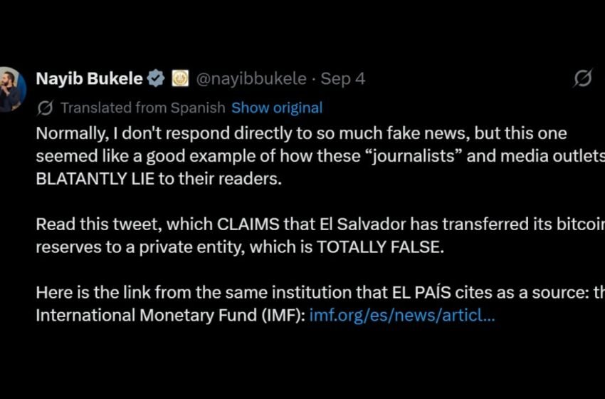  Bukele Denies El Salvador Transferred Its Bitcoin Reserve