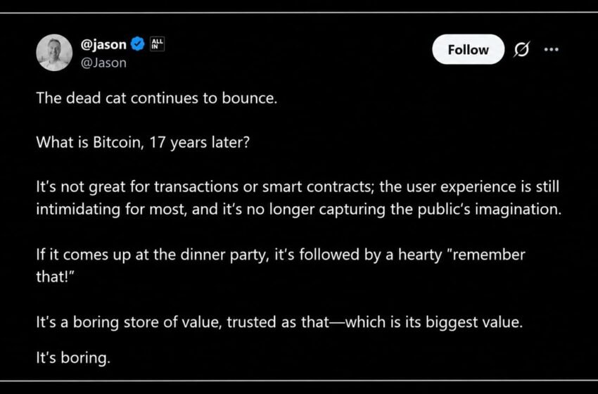  Calacanis Calls Bitcoin a Dead Cat, Saylor and Cathie Wood Fire Back