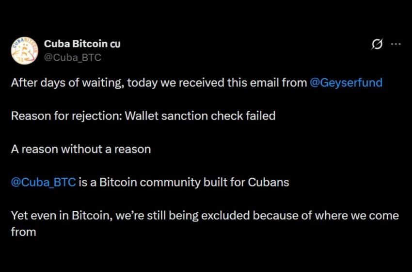  Geyser Rejects Cuba Bitcoin Initiative Over US Sanction Compliance – Bitcoin News