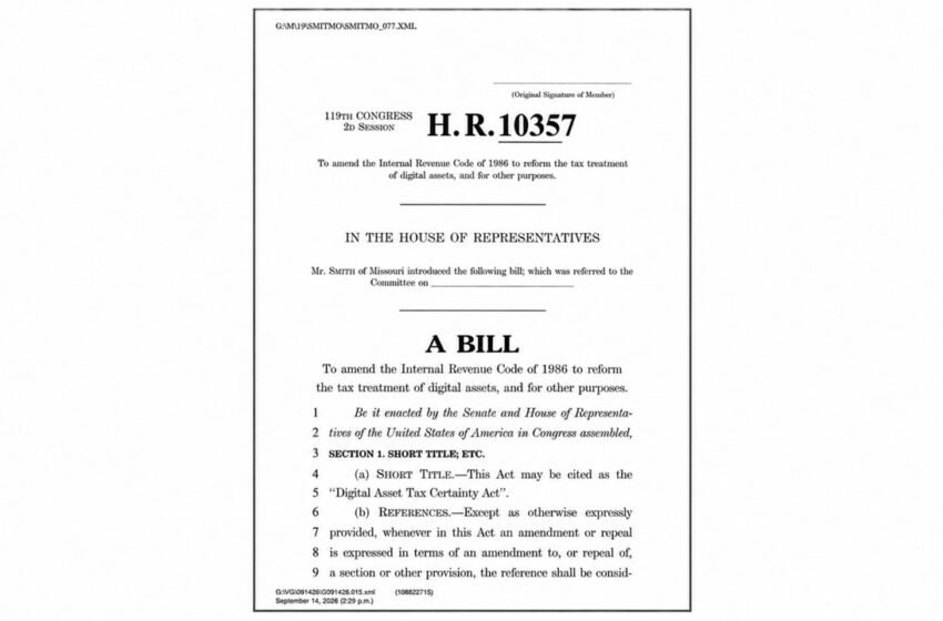  US House Crypto Tax Bill Spares Fees Under $10, but Not Heavy Traders
