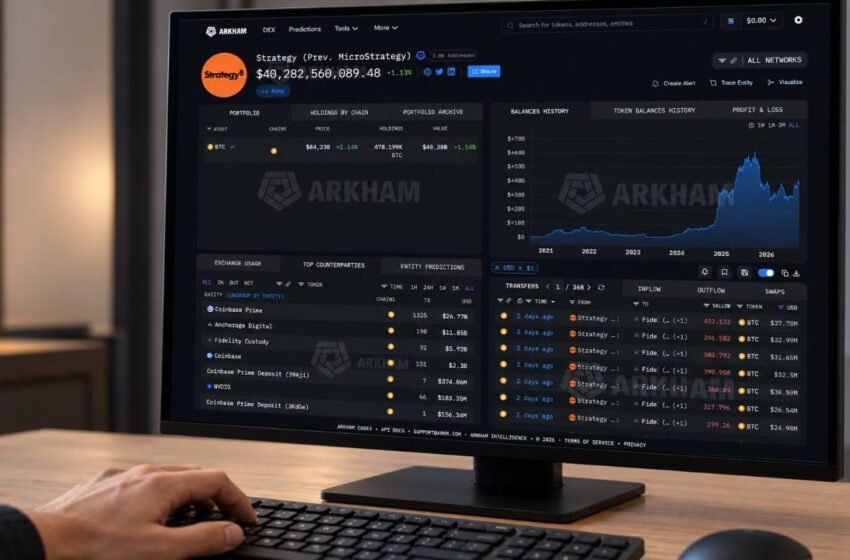  Arkham Says It Tracks 78% of Strategy’s 847,666 Bitcoin Holdings
