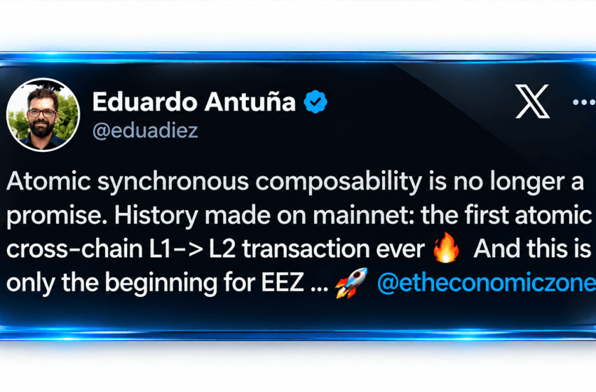  Ethereum Economic Zone Runs Atomic L1-L2 Transfer on Mainnet